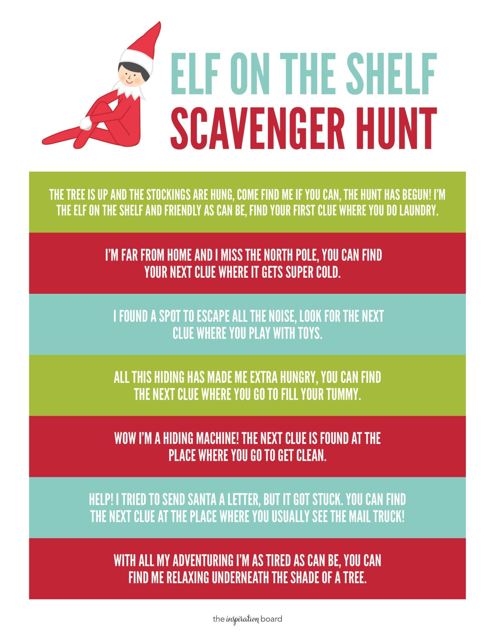 Create a scavenger hunt to welcome back your Elf on the Shelf