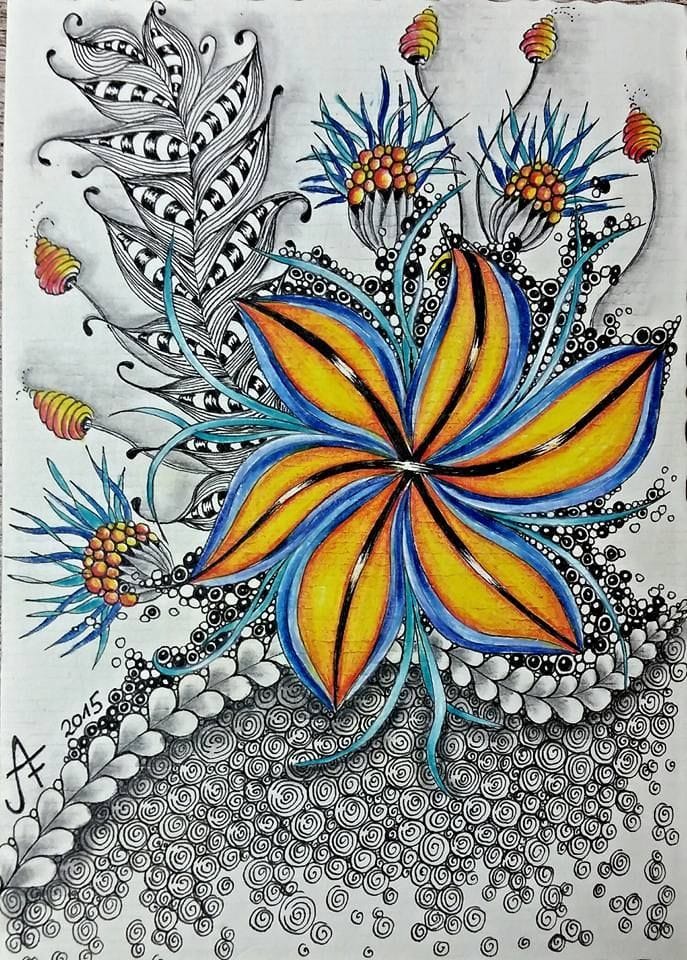 Floral Zentangle Pattern