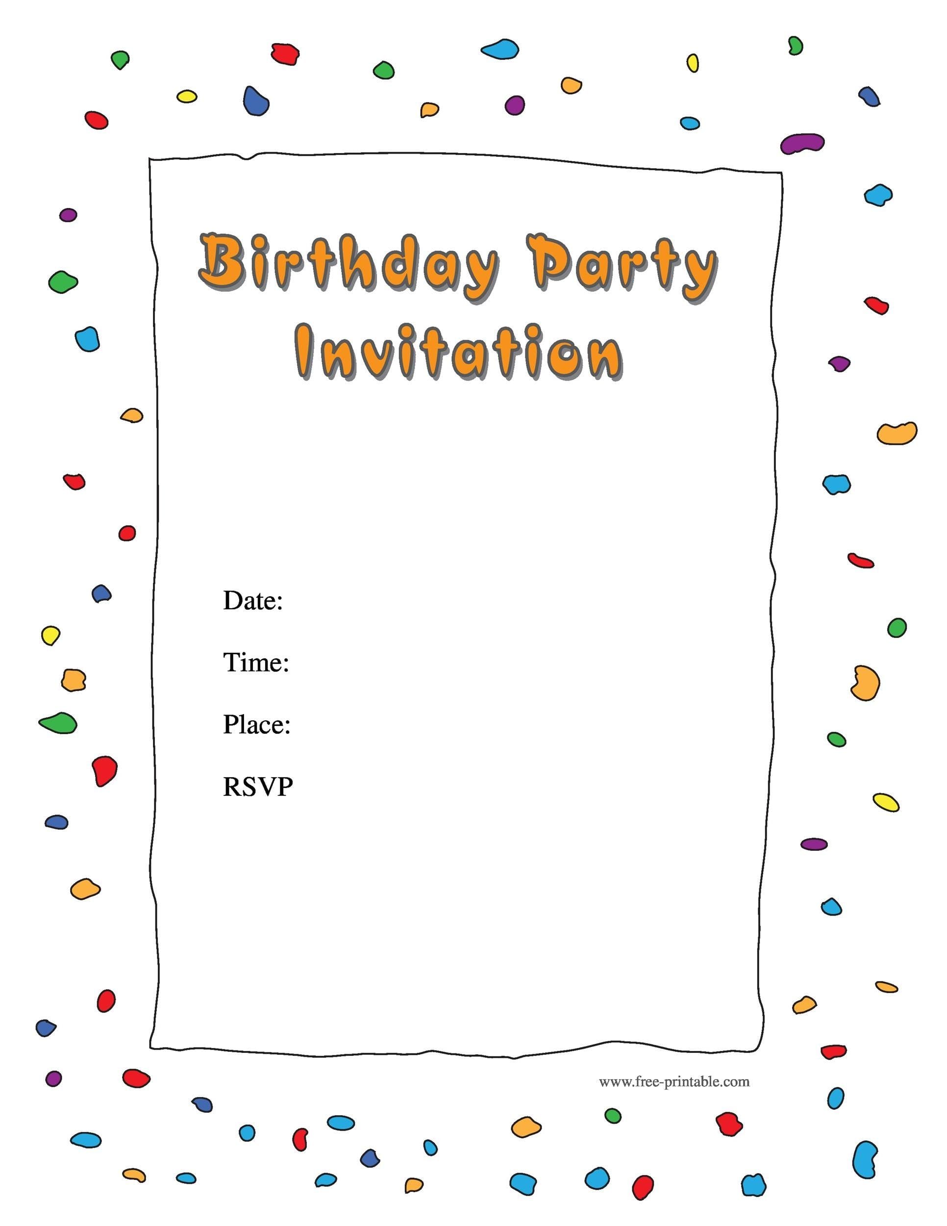 Free Printable Birthday Invitations Templates To Download