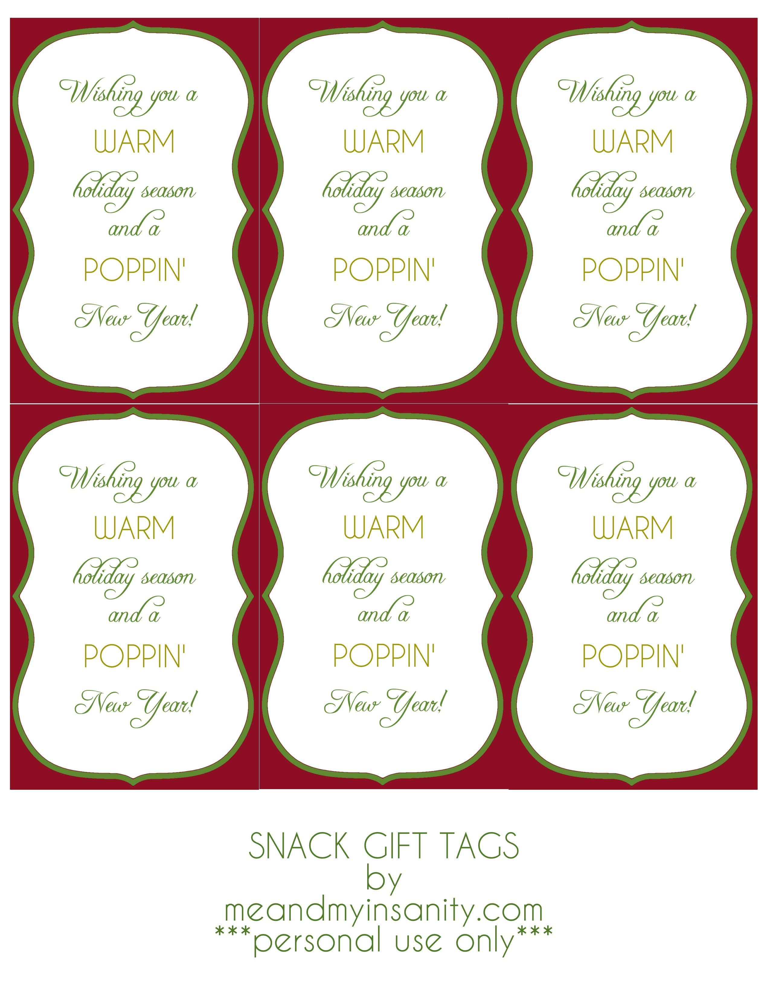 Free Printable Christmas Popcorn Gift Tags