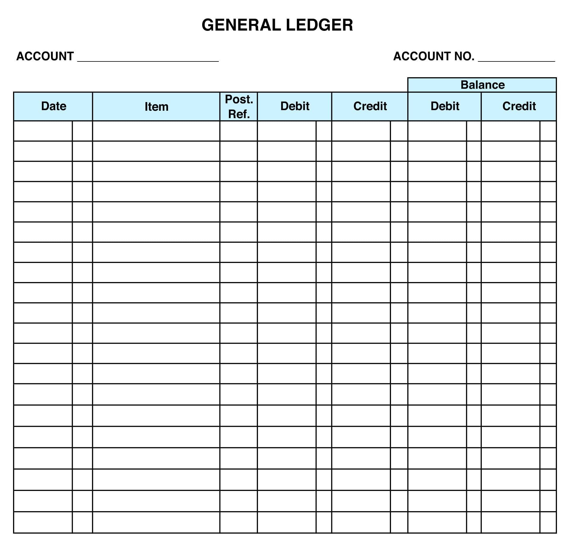 Free Printable Ledger Paper Templates