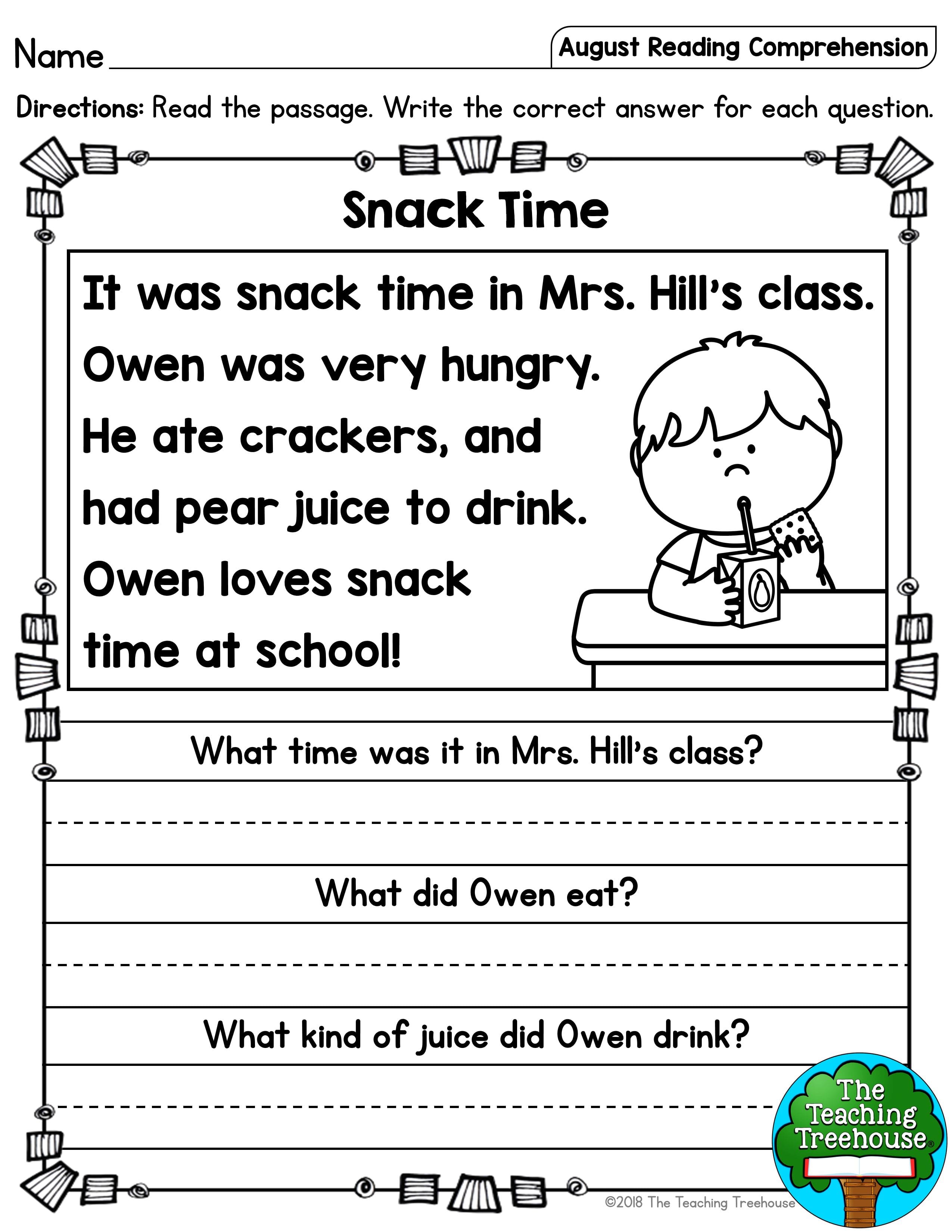 Free Printable Reading Worksheets For Kids And Students