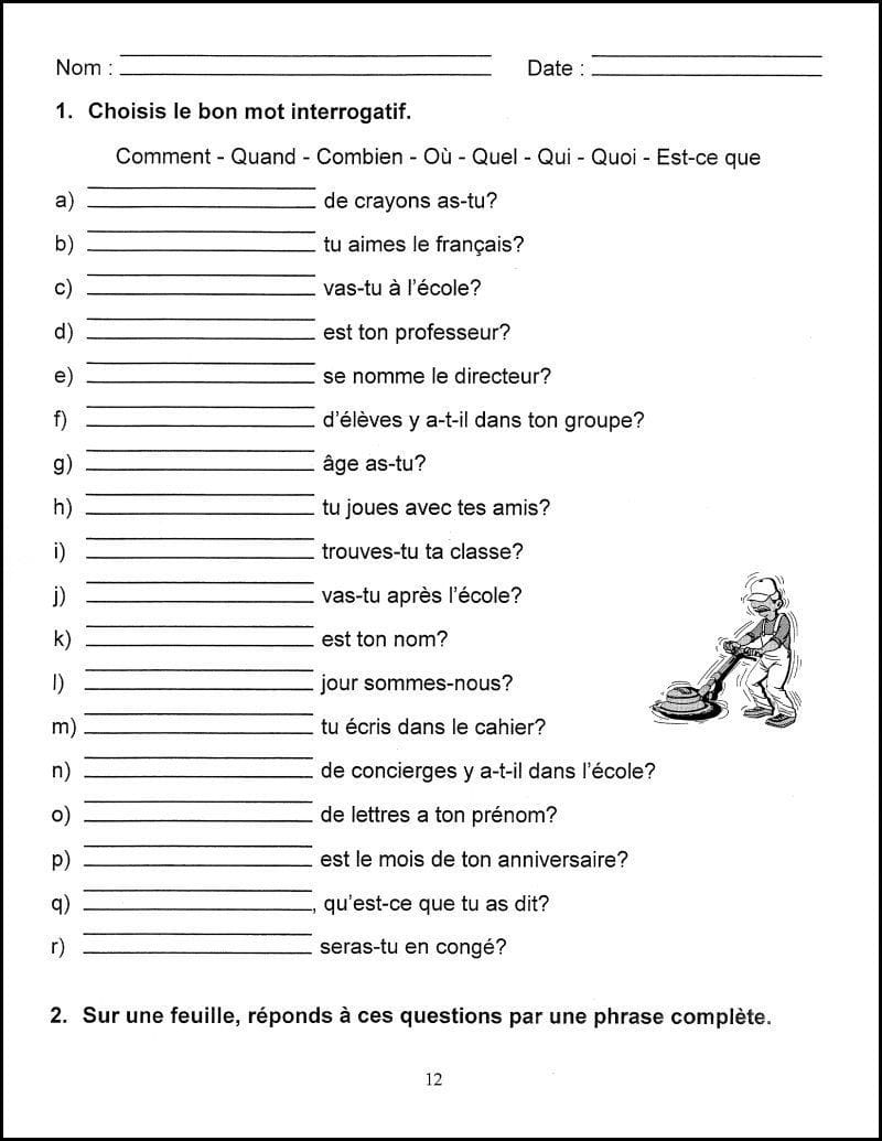 French Grammar Worksheets