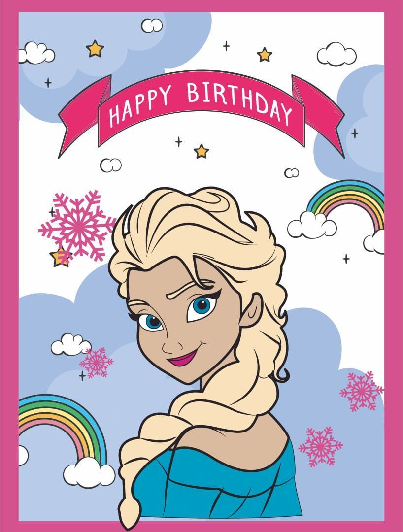 Free Printable Frozen Birthday Cards for Kids