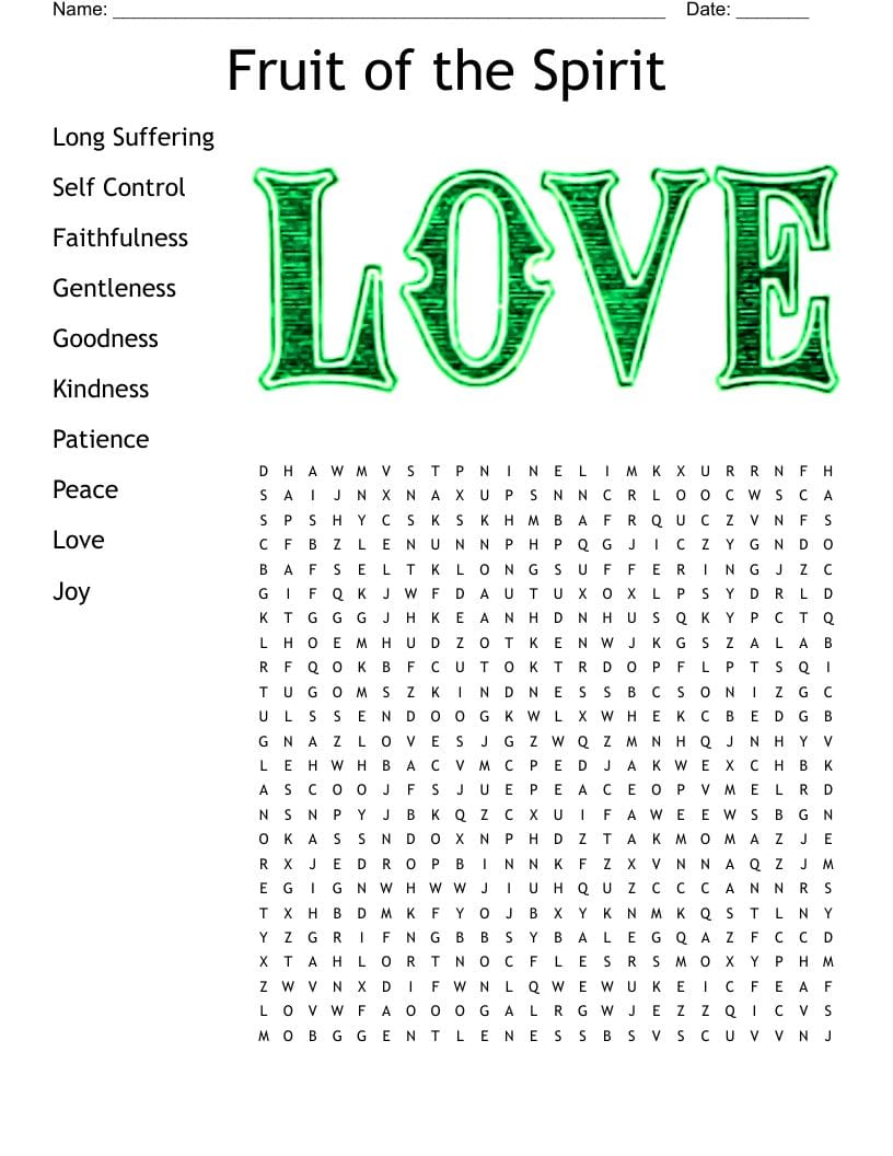 Fruit of the Spirit Word Search