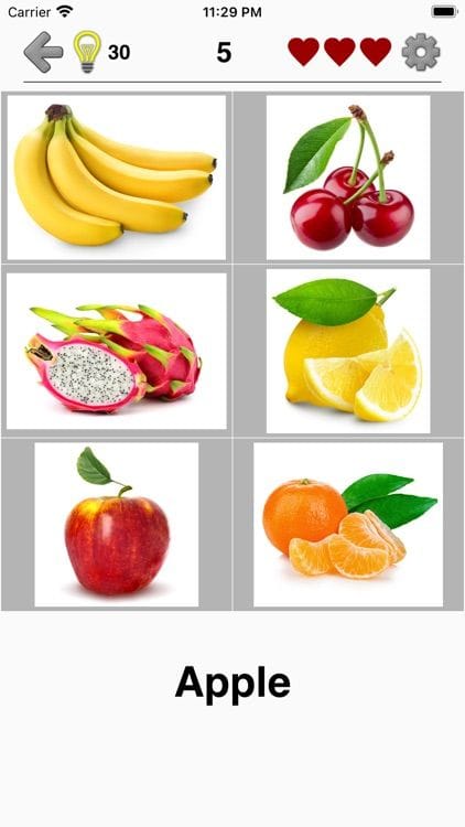 Fruits and Veggies Trivia Game