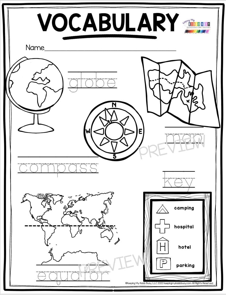 Geography Worksheets for 3rd Grade