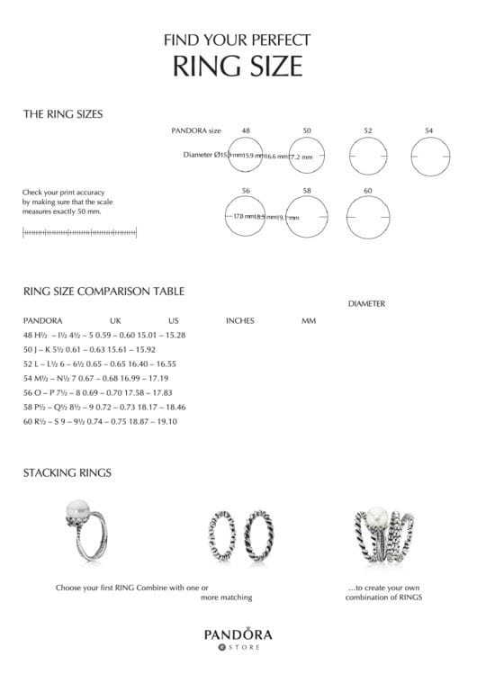 Get Your Perfect Fit: 1 Simple Pandora Ring Size Chart