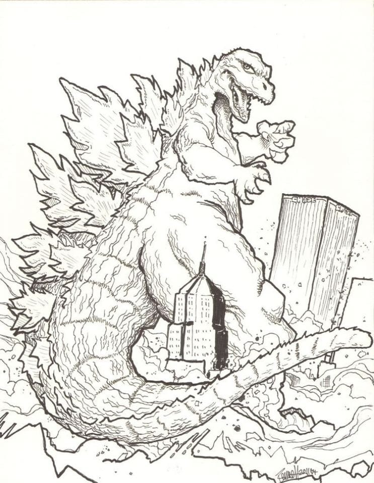 Godzilla Coloring Pages Free Printable Fun For Kids