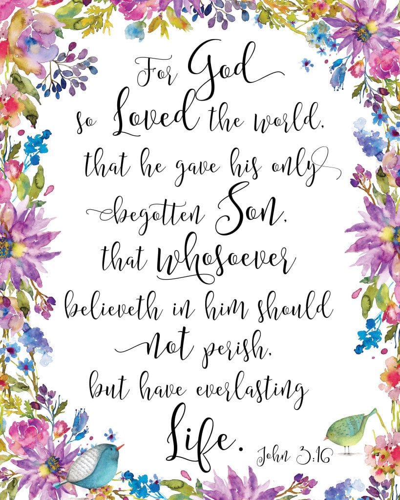 Gold John 3:16 Printable