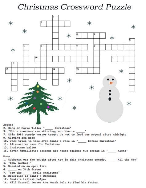 Hard Christmas Crossword Puzzle