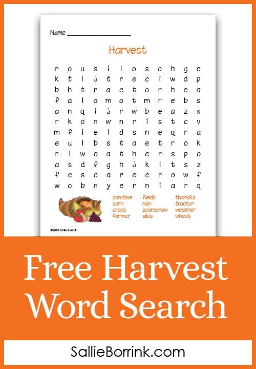 How to Use This Free Printable Harvest Word Search