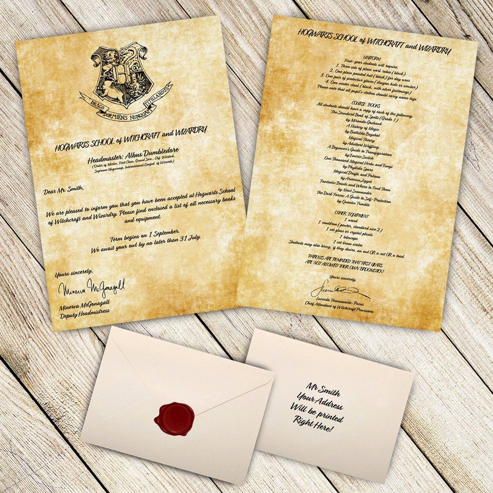 Hogwarts Acceptance Letter Birthday Card