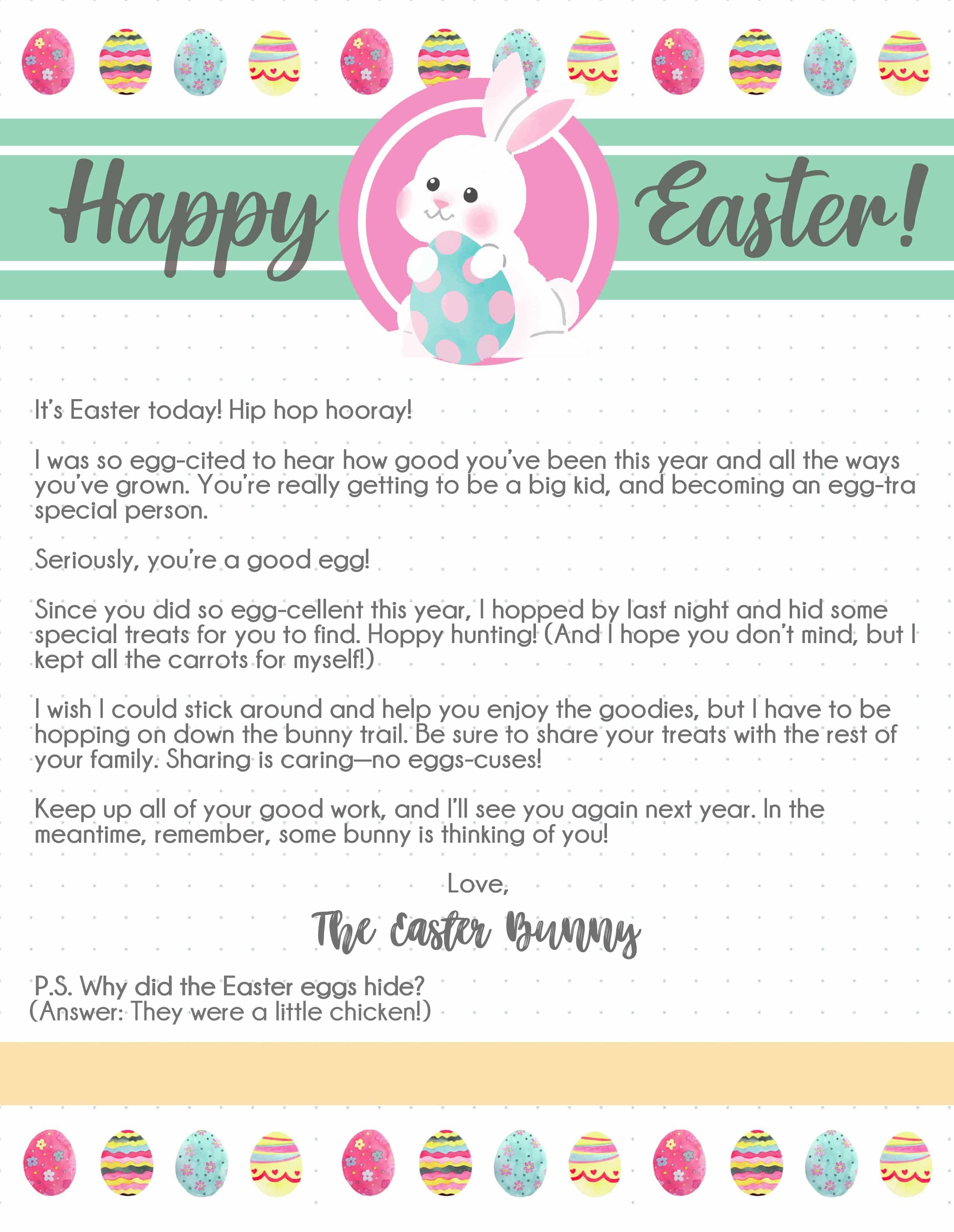 Humorous Easter Bunny Letter