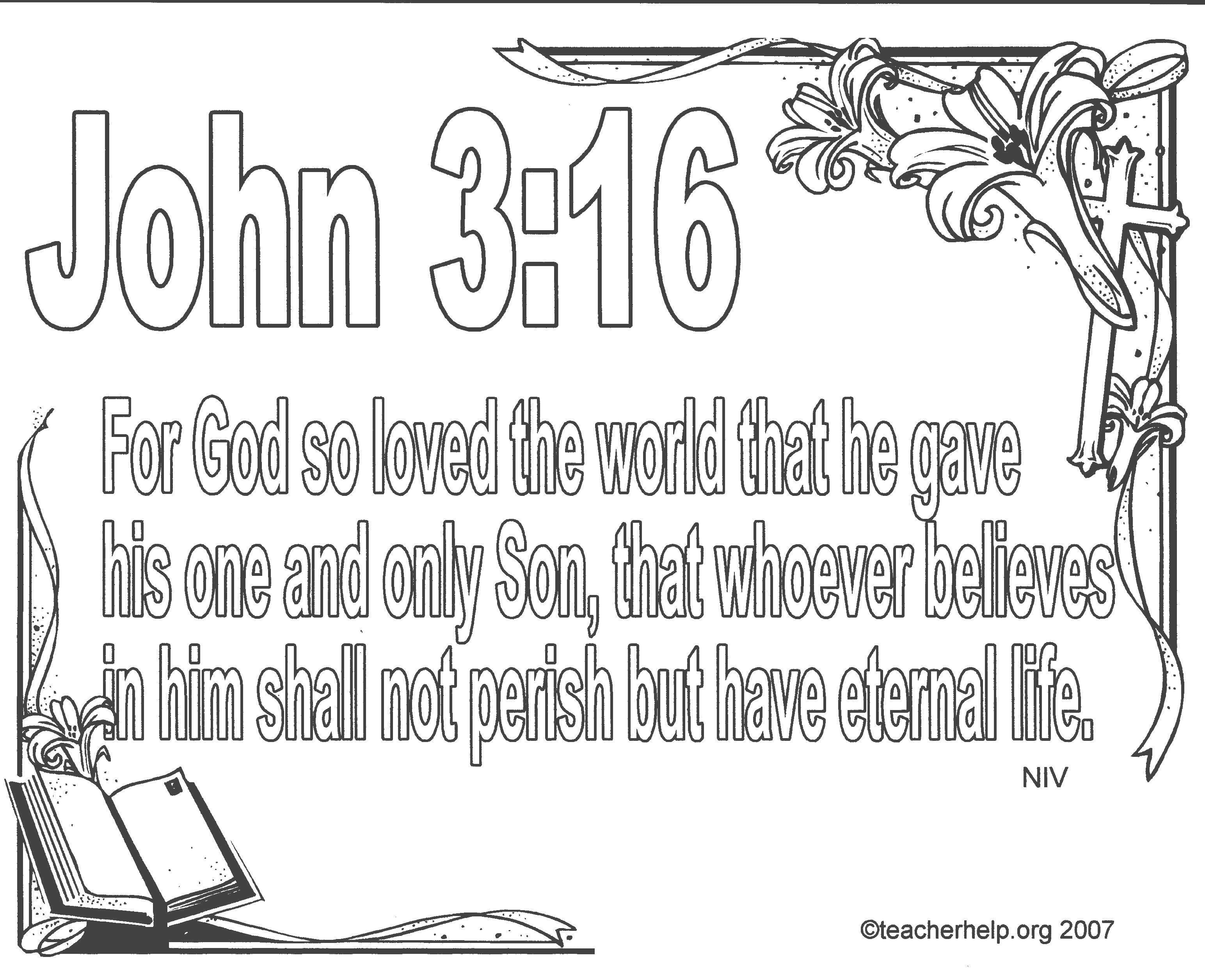 John 3:16 Printable