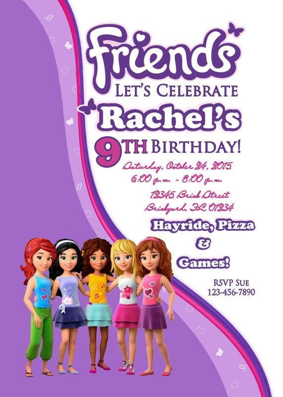 Lego Friends Birthday Party Invitations Printable Designs