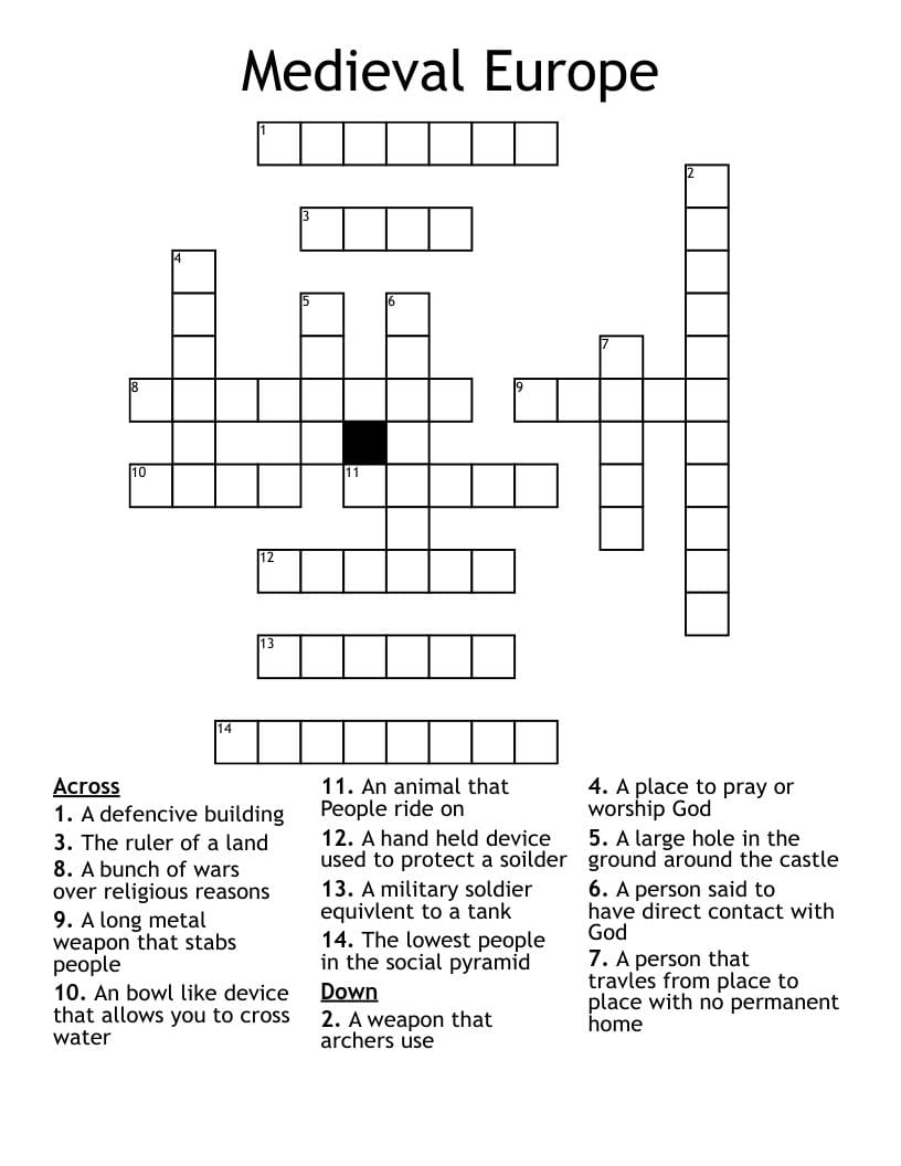 Medieval Europe Crossword