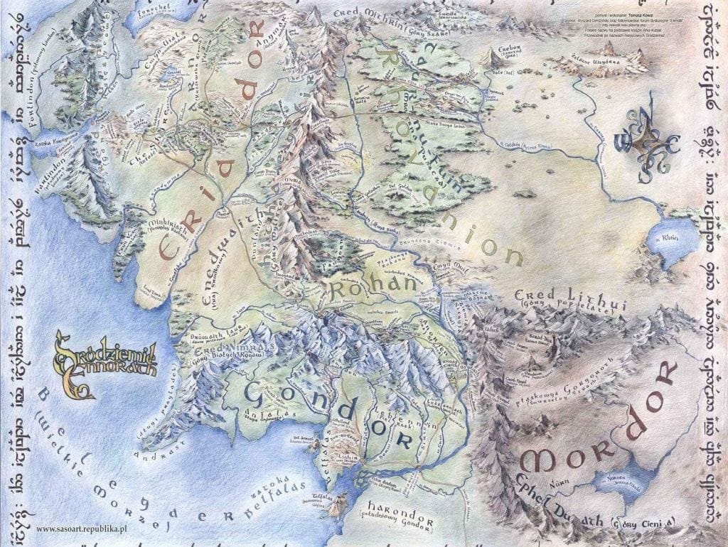 Middle Earth Map Printable