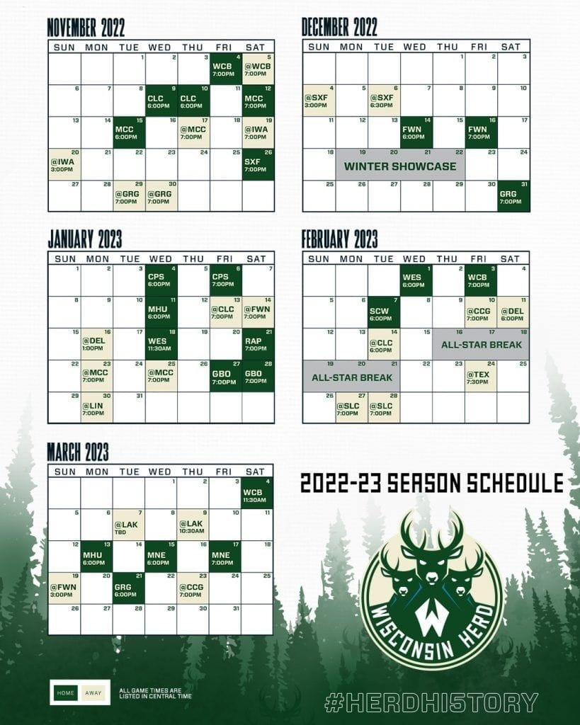 Milwaukee Bucks Printable Schedule