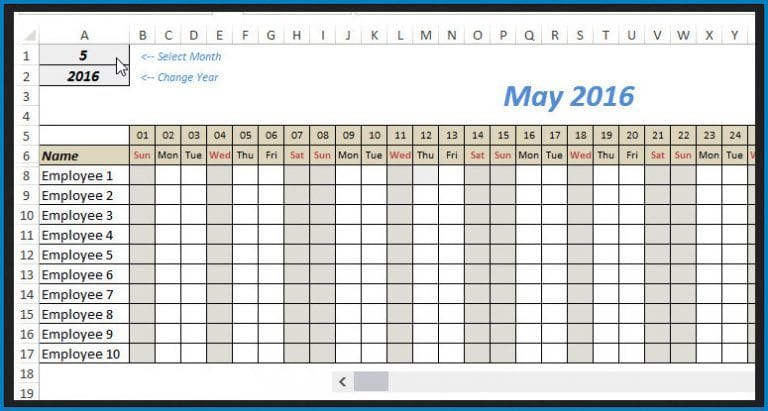 Monthly Schedule Template