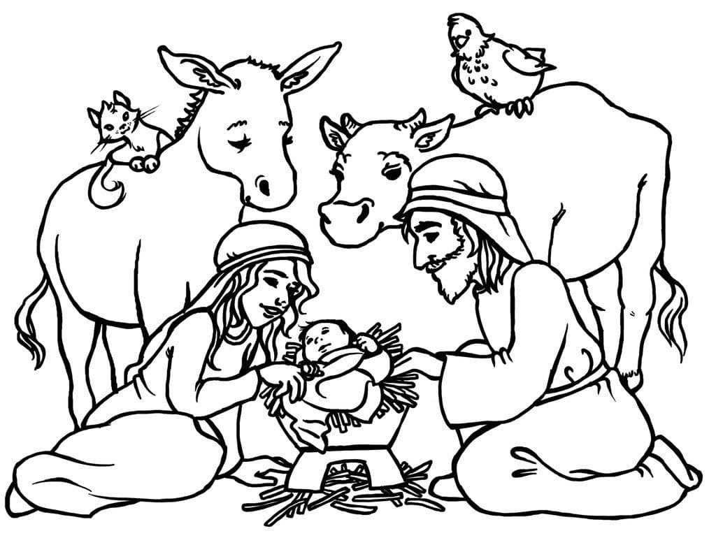 Nativity Coloring Page