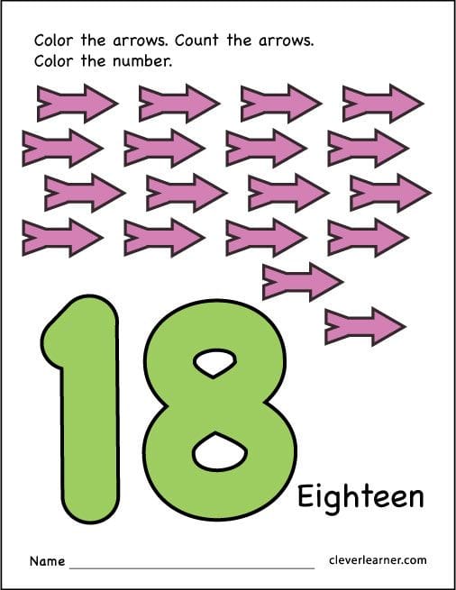 Learning Number 18 Worksheets