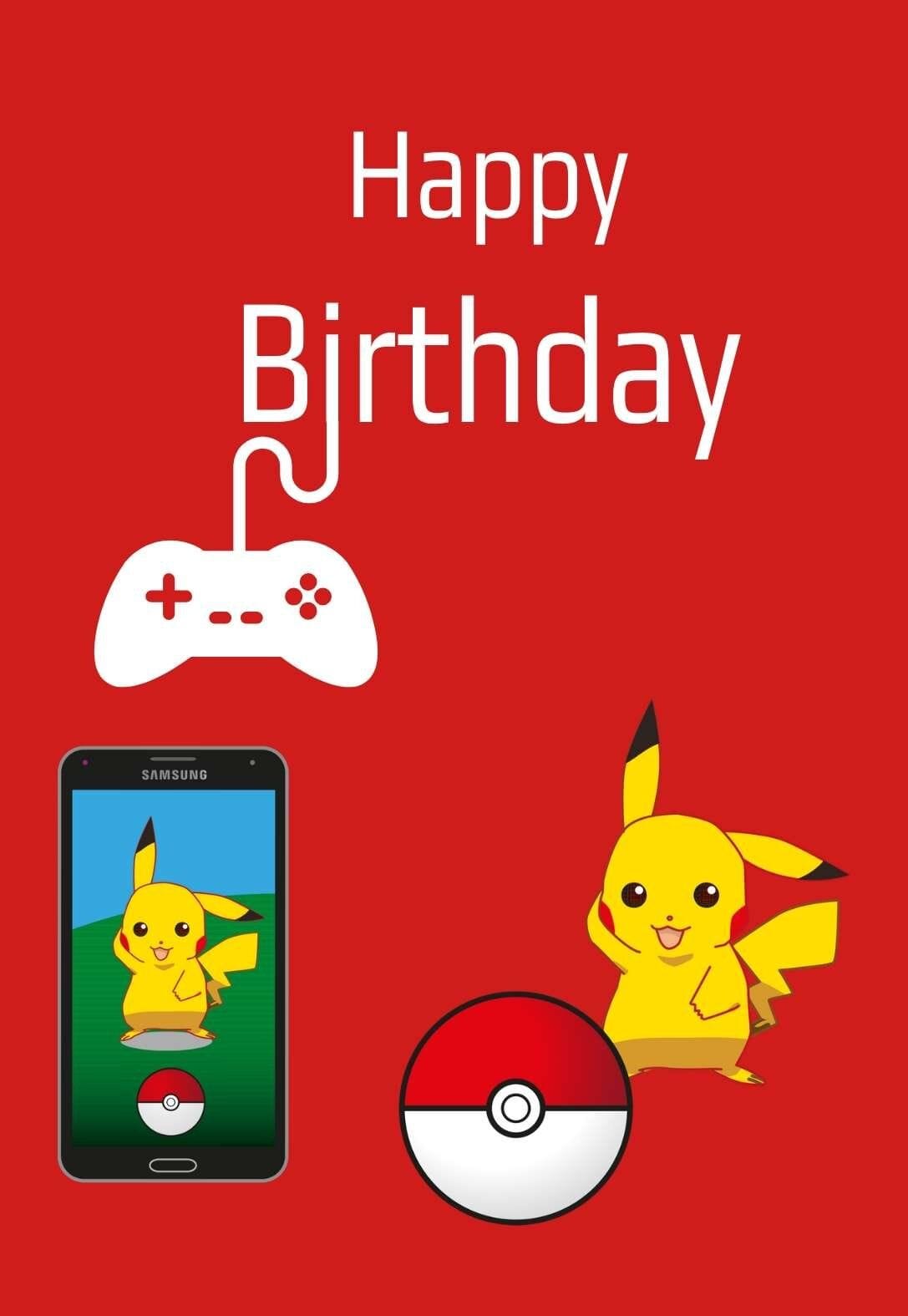 Pikachu Birthday Card Printing