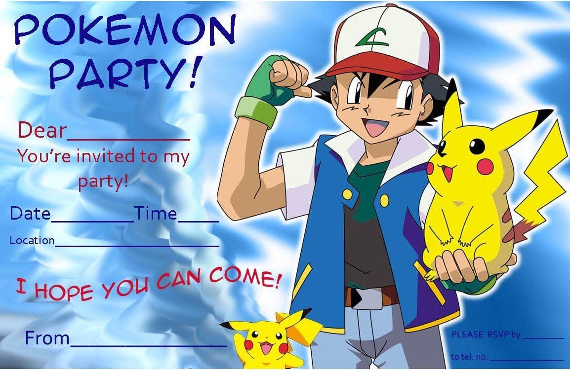 Pikachu Birthday Card Template