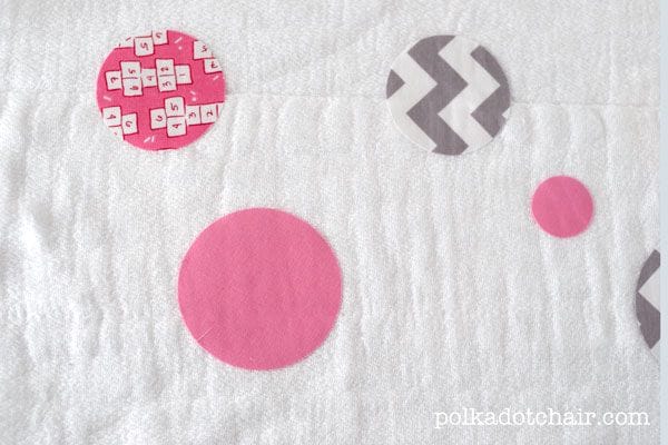 Polka dot burp cloth pattern