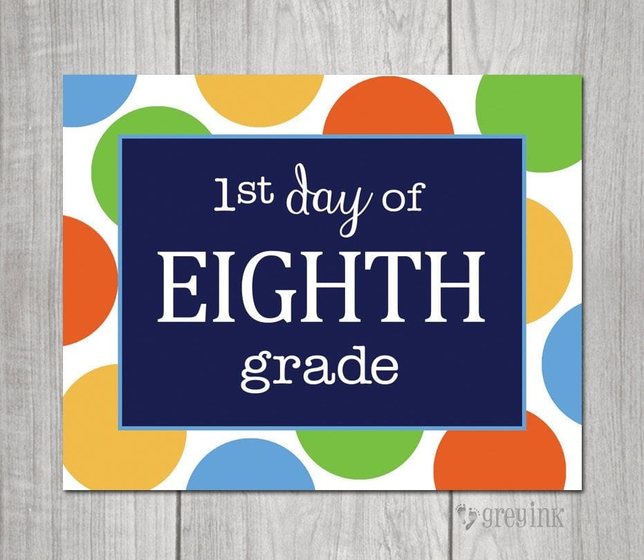 Polka Dot First Day of School Sign