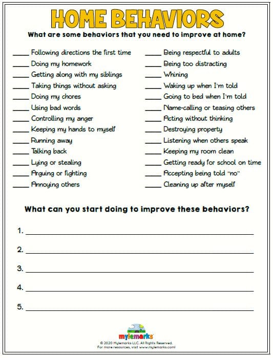 Positive Behavior Worksheets: Free Printable Sheets For Kids