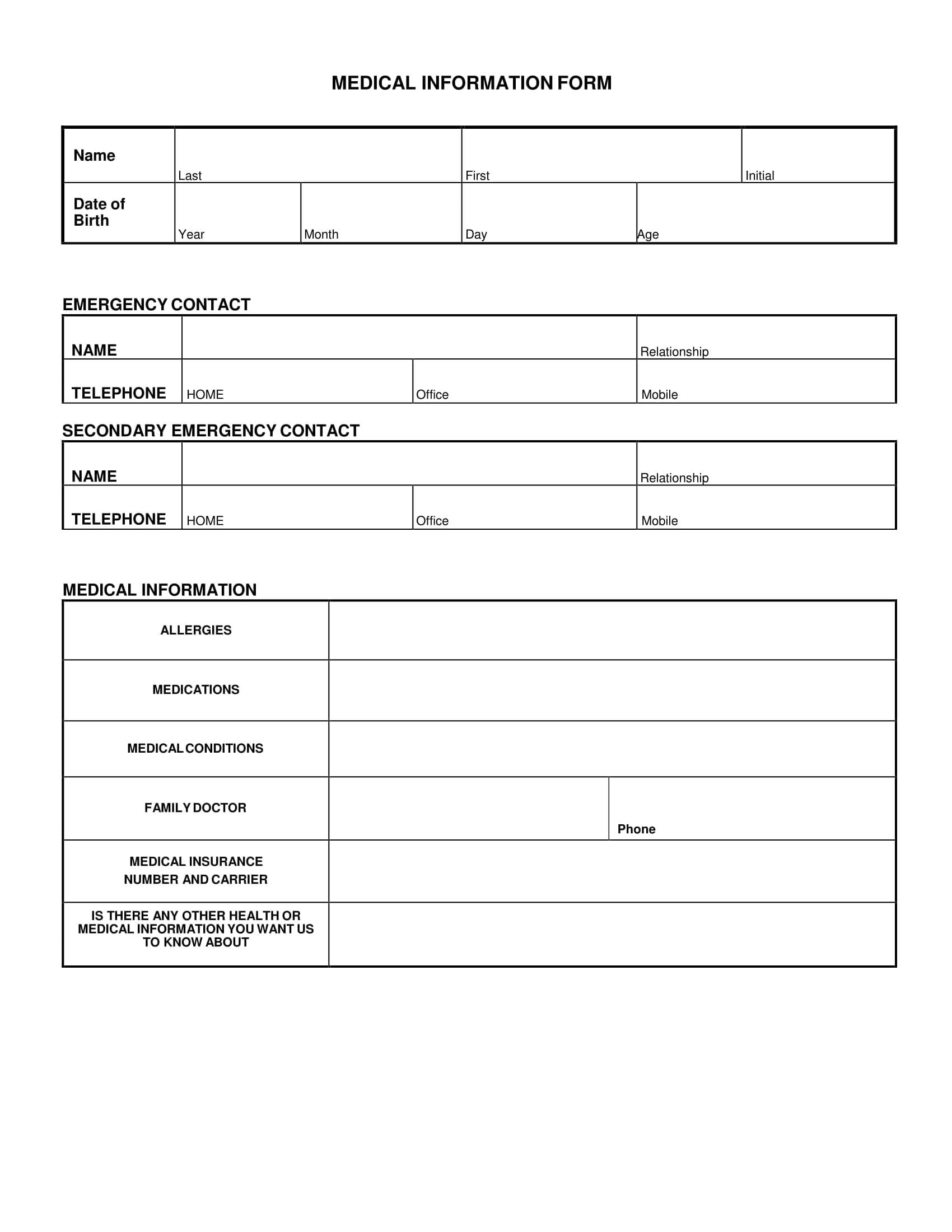 Free Printable Forms For Personal And Business Use