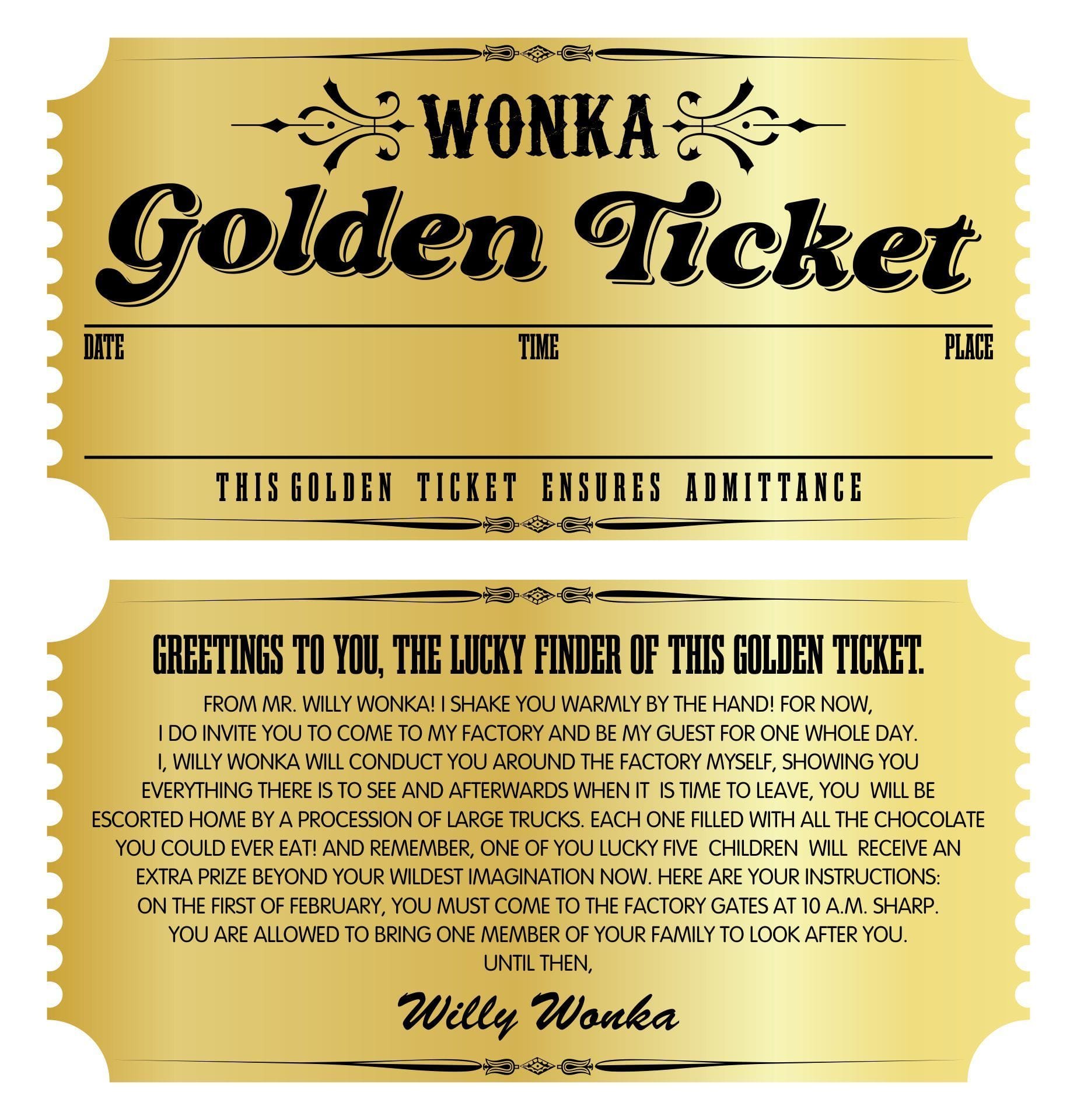 Printable Golden Ticket