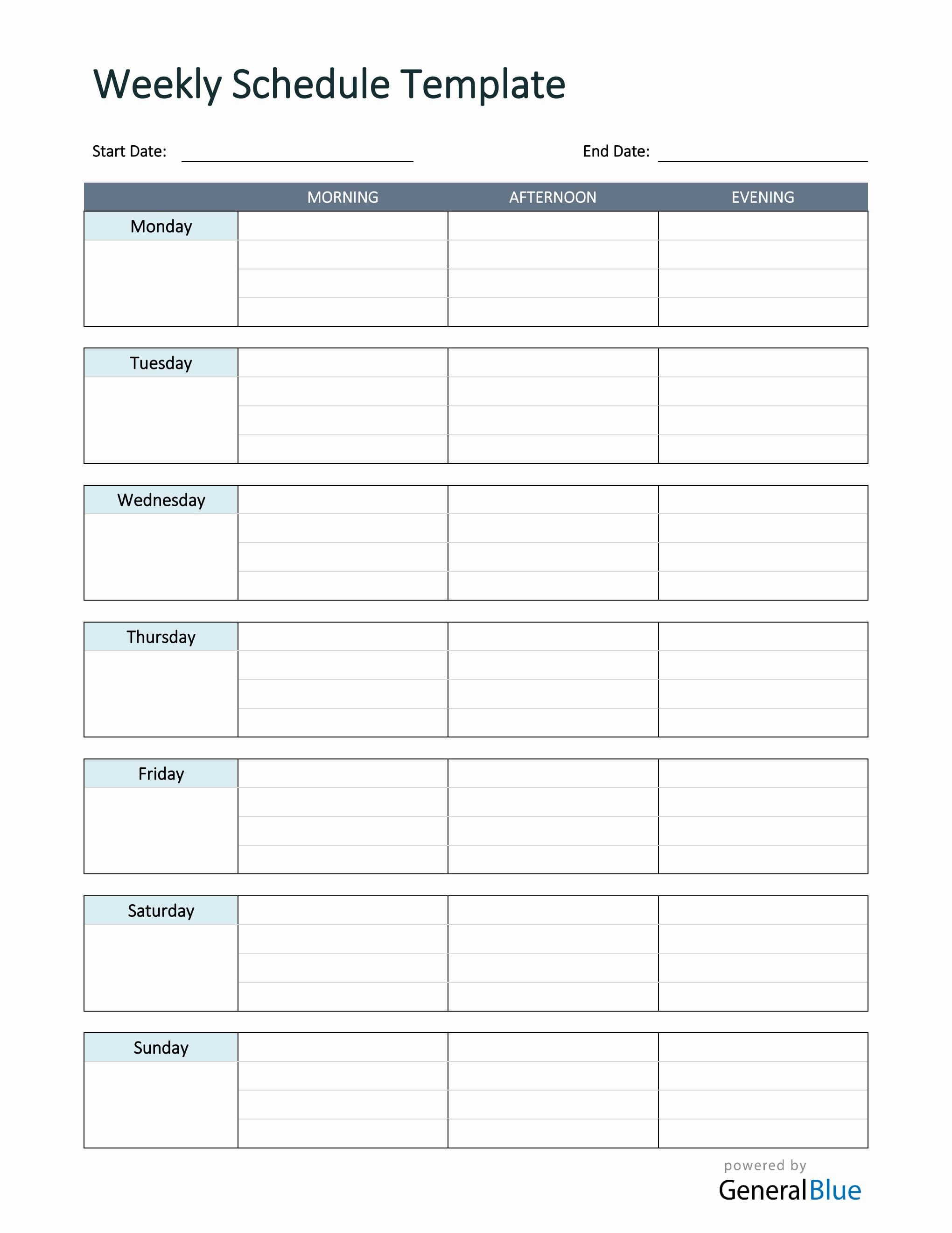 Benefits of using a schedule template