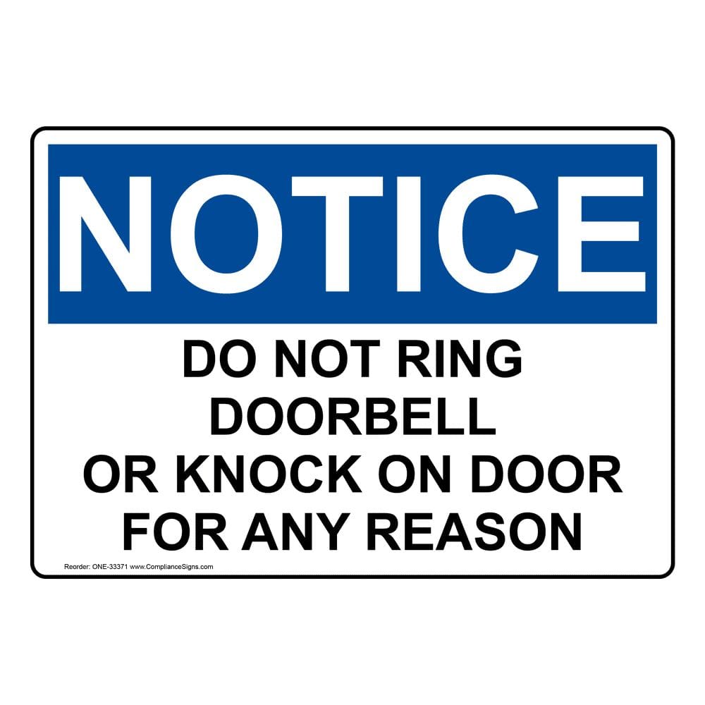 Professional No Ring Doorbell Sign