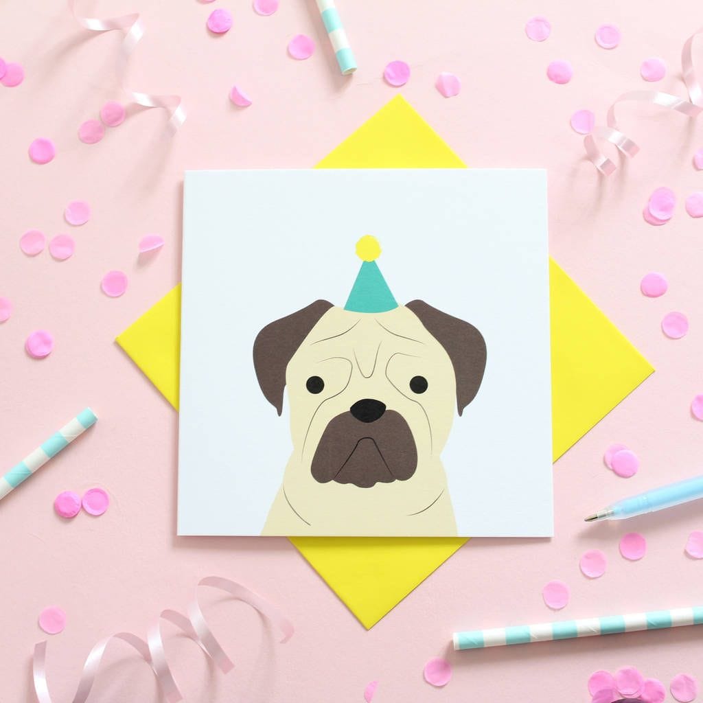 Pug Birthday Card Design Ideas