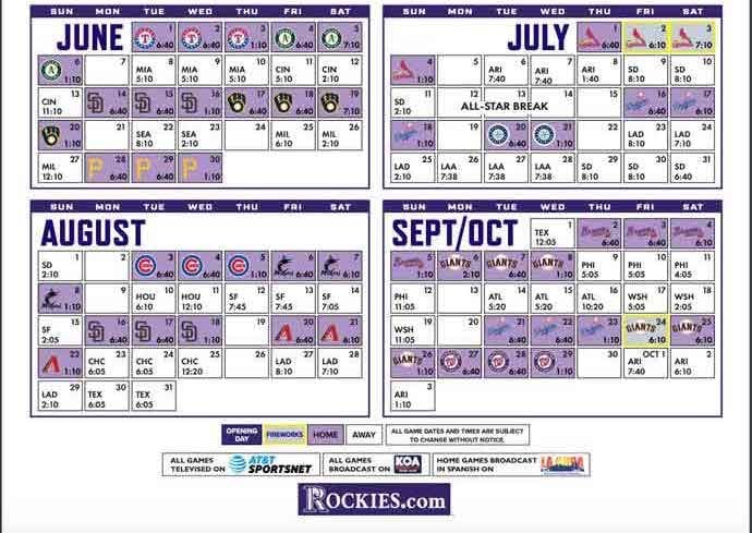 Get Your 2023 Rockies Schedule Printable Now