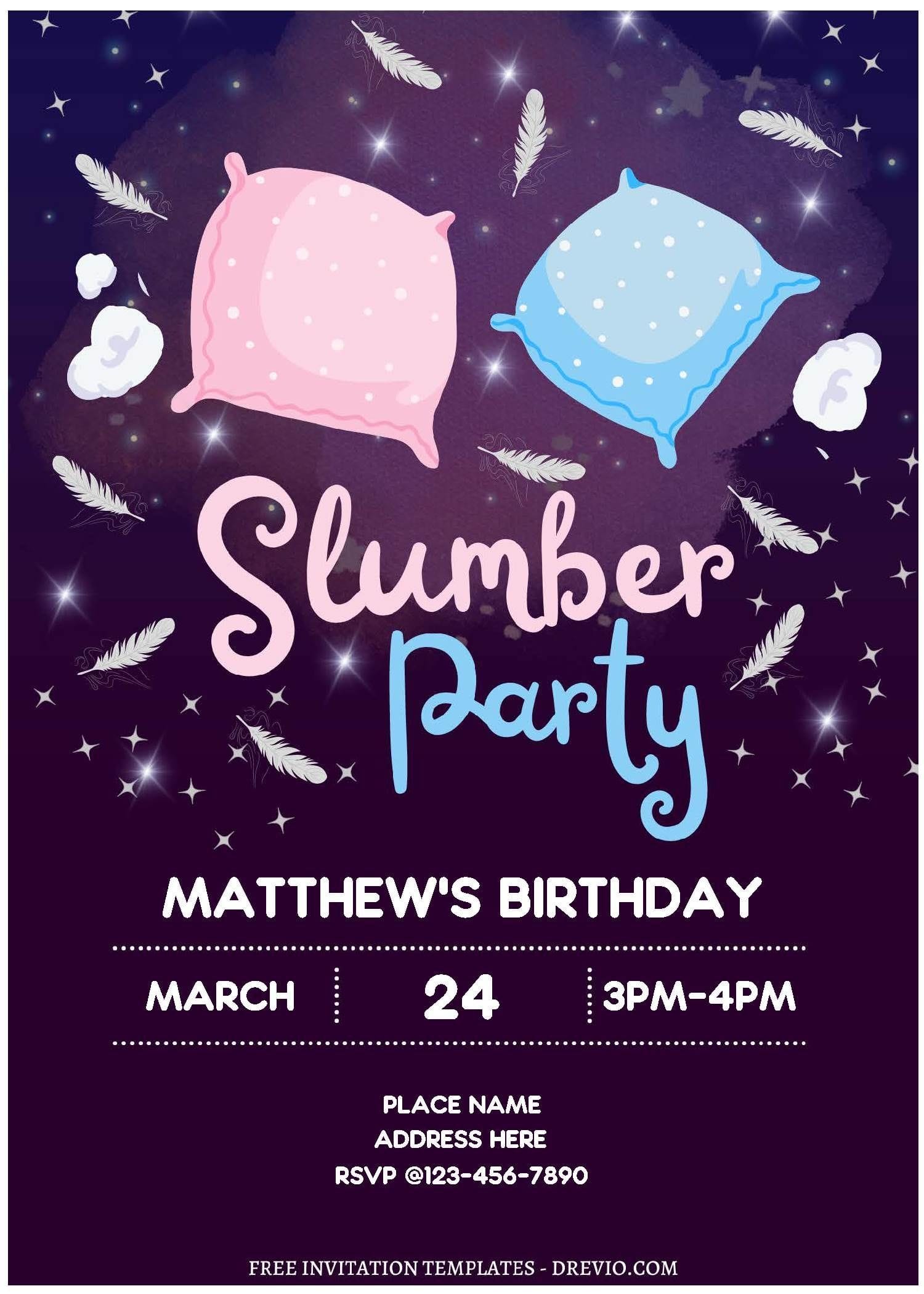 7 Free Sleepover Birthday Invitation Templates