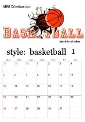 Sports Calendar Printable