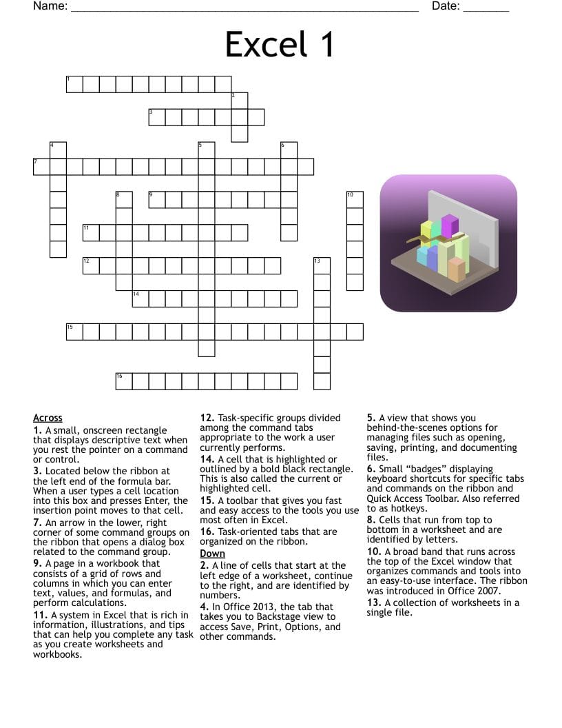 Creating a Crossword in a Spreadsheet