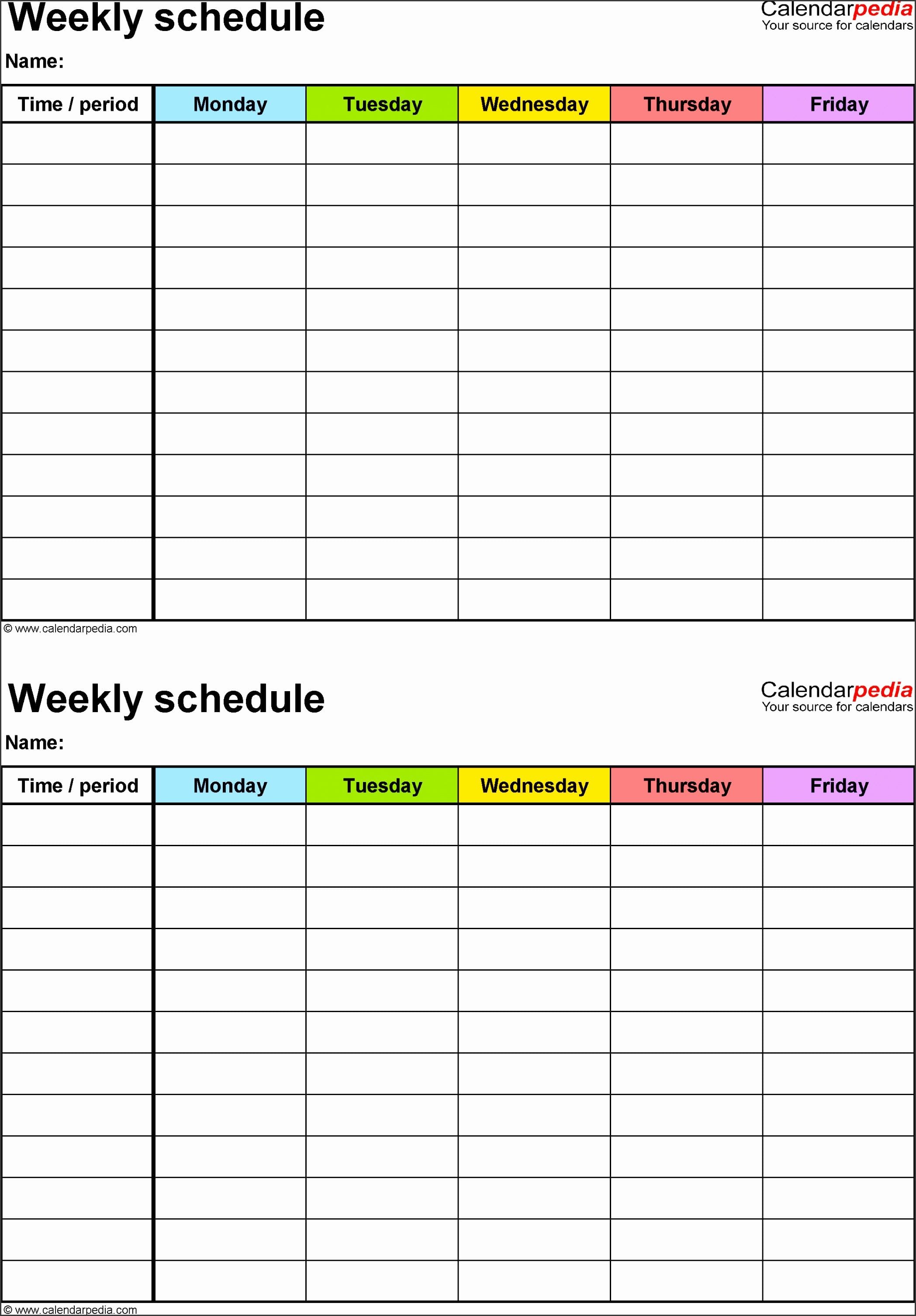 Student Schedule Template