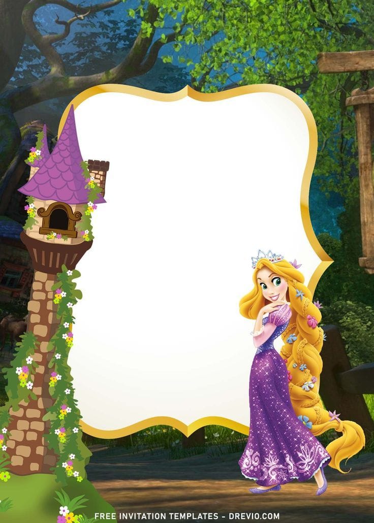 Tangled Birthday Party Invitation Template 1