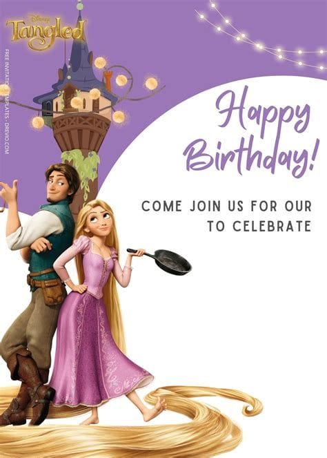 Tangled Birthday Party Invitation Template 6