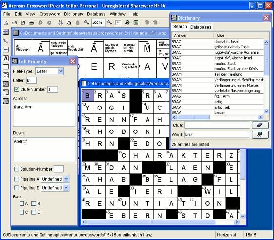 Creating a Crossword in a Text Editor