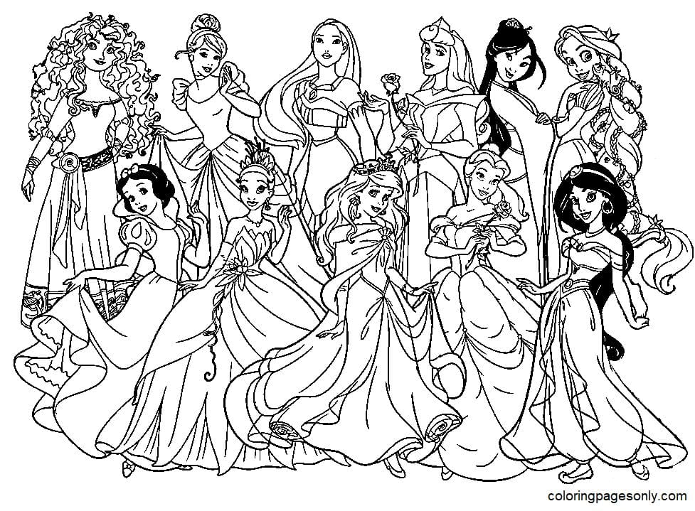 Top 10 Free Princess Coloring Pages