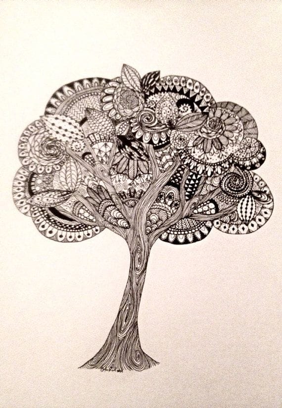 Tree Zentangle Pattern