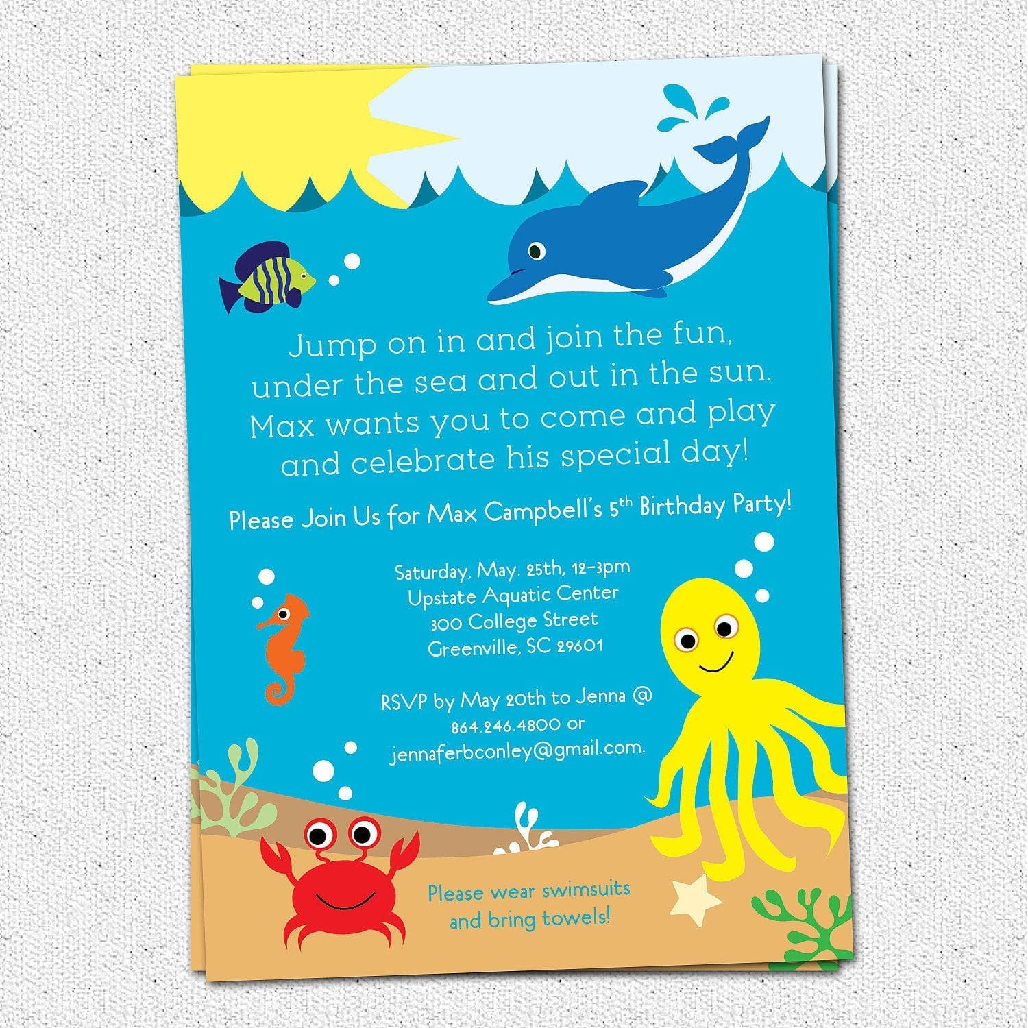 Under the Sea Invitation