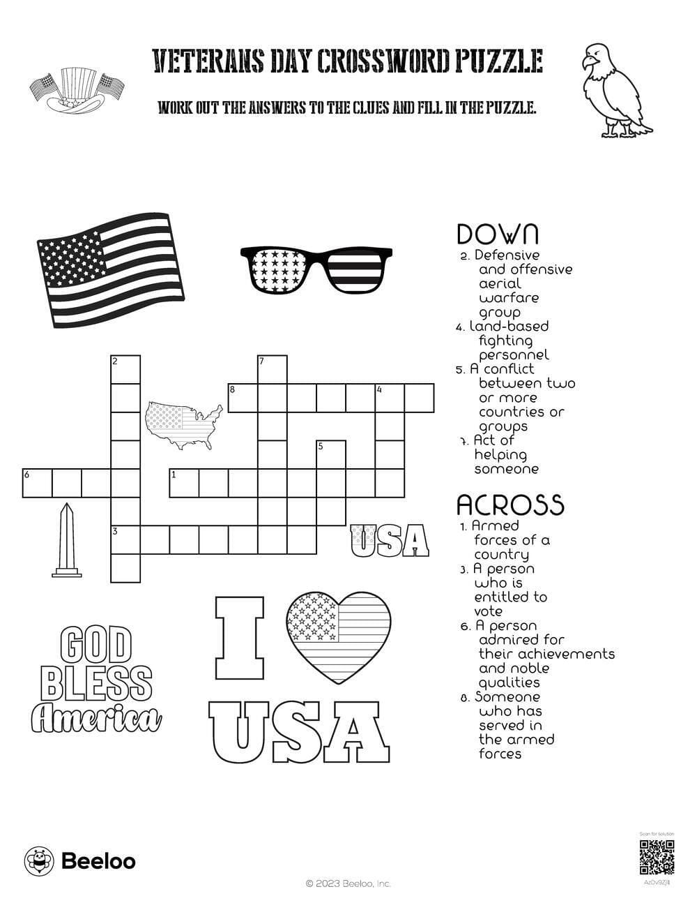 Veterans Day Crossword Puzzle