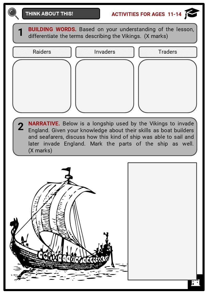 Viking Worksheets for Kids