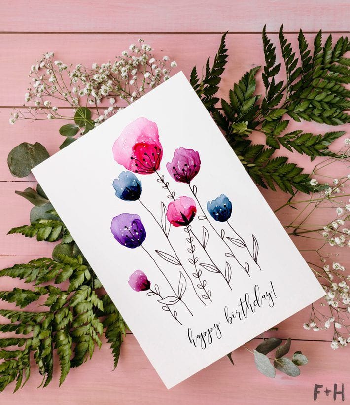 Watercolor Birthday Card